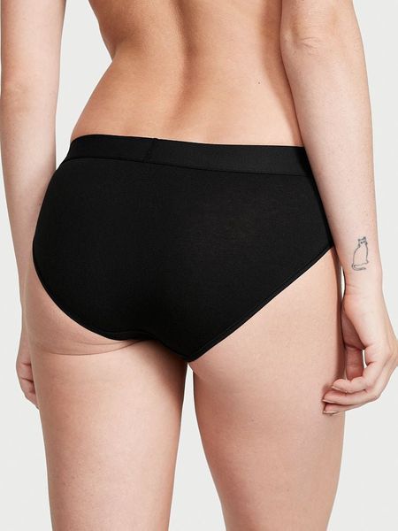 Хлопковые трусики Victoria's Secret Cotton Shine Patch Hiphugger Panty - M - Черный оригинал Victoria's Secret купить Украина 910032QB4