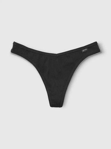 Хлопковые трусики тонг PINK Victoria's Secret - S - Черный оригинал Victoria's Secret купить Украина 398871BPX