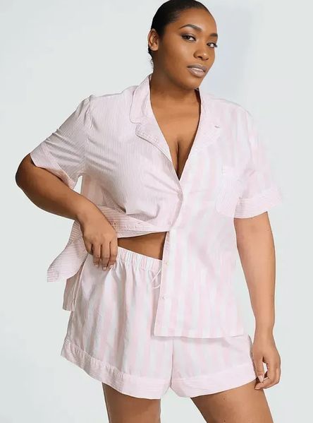 Пижама Victoria's Secret 100% Cotton Short Pajama Set - XS - В полоску оригинал Victoria's Secret купить Украина 422475SPC