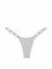 Хлопковые трусики тонг PINK Logo Cotton Micro Thong Panty - L - Серый оригинал Victoria's Secret фото 420527QD7