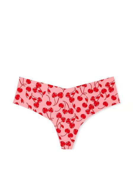 Безшовні трусики тонг PINK No-Show High-Leg Thong Panty - S - Червоний оригінал Victoria's Secret купити Україна 416297R7Y
