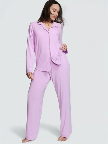 Пижама Victoria's Secret Modal Long PJ Set - XS - Фиолетовый оригинал Victoria's Secret купить Украина 406064QNB
