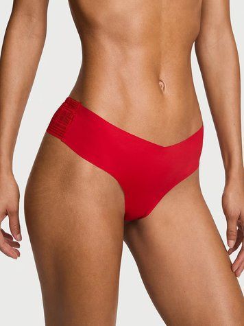 Мереживні безшовні трусики-стринги Victoria's Secret No-Show Lacie (Plaid Edition)-S оригінал Victoria's Secret купити Україна 431662QD4