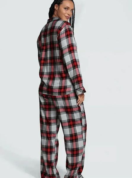 Фланелева піжама VICTORIA'S SECRET Flannel Long PJ Set - XS - Червоний оригінал Victoria's Secret купити Україна 419567QKT