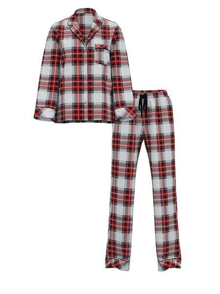 Фланелева піжама VICTORIA'S SECRET Flannel Long PJ Set - XS - Червоний оригінал Victoria's Secret купити Україна 419567QKT
