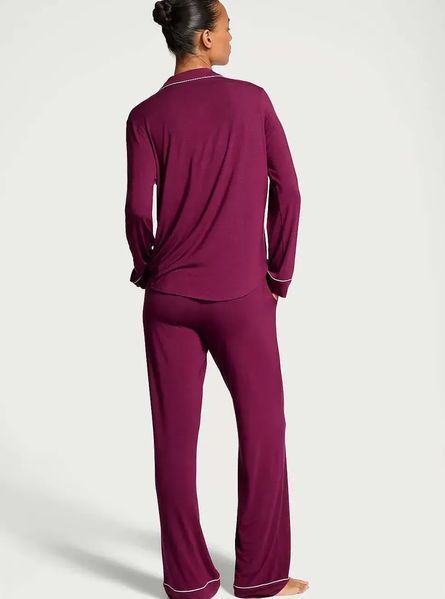 Пижама Victoria's Secret Modal Long PJ Set - XS - Бордо оригинал Victoria's Secret купить Украина 406064QKY