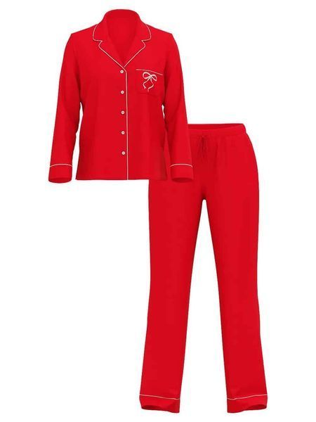 Пижама Victoria's Secret Modal Long PJ Set - S - Красный оригинал Victoria's Secret купить Украина 417435QBJ