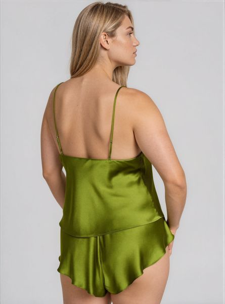 Комплект для сну Victoria's Secret Satin Rose Lace-Trim Cami & Flutter Short Set - S - Зелений оригінал Victoria's Secret купити Україна 420100QFZ