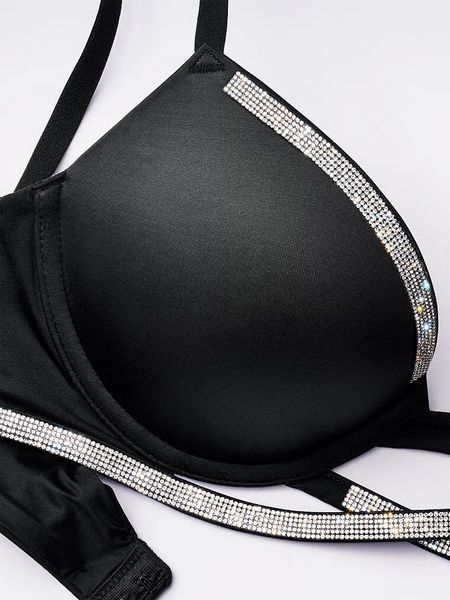 Бюстгальтер Victoria's Secret Shine Cradle Push-Up Bra - 34D - Черный оригинал Victoria's Secret купить Украина 904550QB4-Bra-2