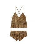 Комплект для сна Victoria's Secret Satin Open-Back Cami & Shorts Set - XS - Леопардовый оригинал Victoria's Secret купить Украина 153824QBT