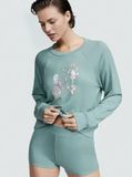 Комплект для сна VICTORIA'S SECRET Modal Terry Crewneck Short Set - XS - Зеленый оригинал Victoria's Secret купить Украина 185113QCT