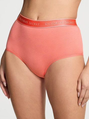 Хлопковые трусики Victoria's Secret Cotton Logo Cotton Modern Brief Panty - XS - Розовый оригинал Victoria's Secret купить Украина 416610QBE