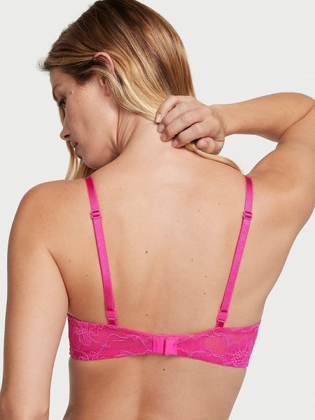 Комплект Вікторія Сікрет Shine Cradle Lace Push-Up Bra+Thong Panty - 34C - XS - Рожевий оригінал Victoria's Secret купити Україна 192842QDE