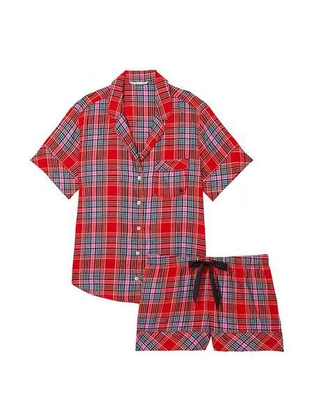 Пижама Victoria's Secret Flannel Short Pajama Set - S - Красный оригинал Victoria's Secret купить Украина 817445R3M
