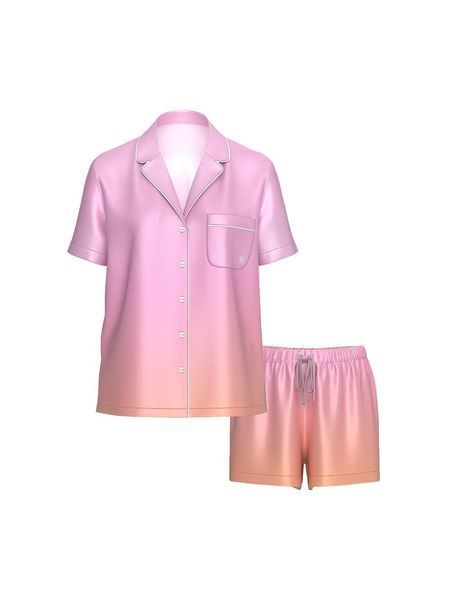 Піжама Victoria's Secret Glazed Satin Heart Short Pajama Set - XS - Рожевий оригінал Victoria's Secret купити Україна 425614SGE
