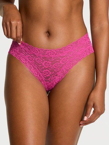 Трусики Victoria's Secret Lace Strappy-Back Cheeky Panty-Рожевий-XS оригінал Victoria's Secret купити Україна 426057QVX