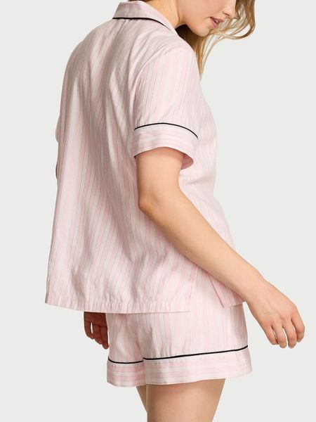 Пижама с шортами Victoria's Secret Flannel Short Pajama Set - S - В полоску оригинал Victoria's Secret купить Украина 430128SPC