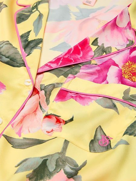 Піжама Victoria's Secret Glazed Satin Heart Short Pajama Set - XS - Жовтий оригінал Victoria's Secret купити Україна 420076SP9