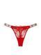 Трусики тонг Вікторія Сікрет Shine Strap Lace Thong Panty - L - Червоний оригінал Victoria's Secret фото 418814QD4