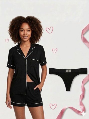 Подарунковий набір Victoria&rsquo;s Secret: Ніжність та Сяйво-Чорний-XS оригінал Victoria's Secret купити Україна 417448QB4-set