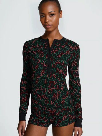 Піжама Victoria's Secret Thermal Short Pajama Set - S - Чорний оригінал Victoria's Secret купити Україна 420043QCS