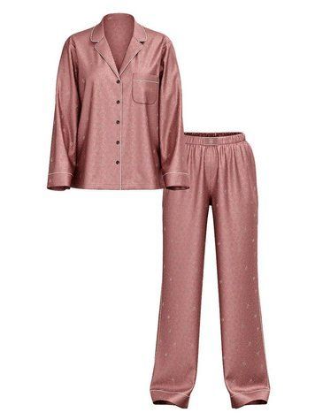 Пижама Victoria's Secret Glazed Satin Dew Drop Long Pajama Set - XS - Коричневый оригинал Victoria's Secret купить Украина 420063QE7
