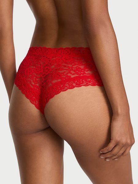 Мереживні трусики Victoria's Secret Lace Cheeky Panty-Червоний-XS оригінал Victoria's Secret купити Україна 419058QD4