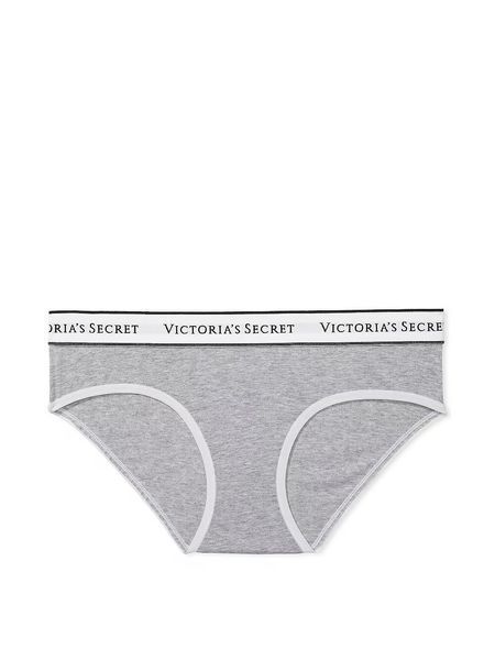 Бавовняні трусики Victoria's Secret Logo Cotton Hiphugger Panty - L - Сірий оригінал Victoria's Secret купити Україна 415923QBV