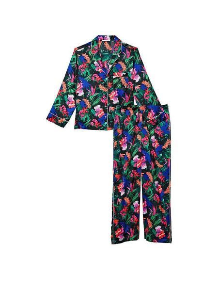 Атласная пижама Victoria's Secret Satin Long PJ Set - S - Разноцветный оригинал Victoria's Secret купить Украина 406057QV3