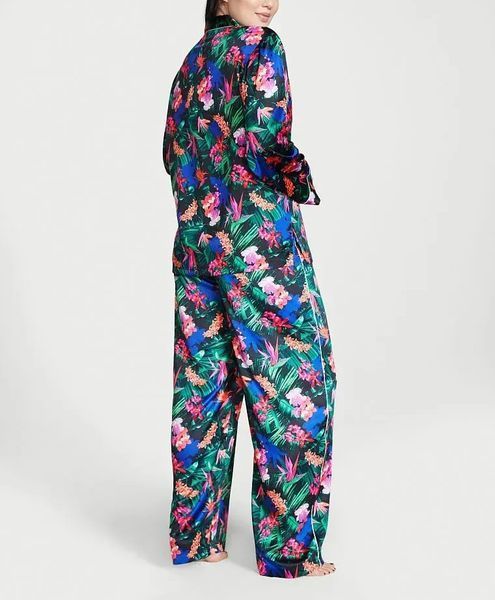 Атласная пижама Victoria's Secret Satin Long PJ Set - S - Разноцветный оригинал Victoria's Secret купить Украина 406057QV3