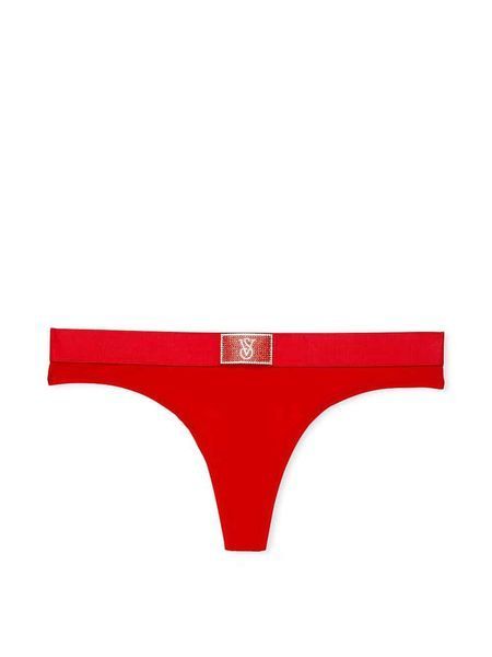 Бавовняні трусики Victoria's Secret Cotton Shine Patch Thong Panty (червоні) - XS - Червоний оригінал Victoria's Secret купити Україна 420772QD4