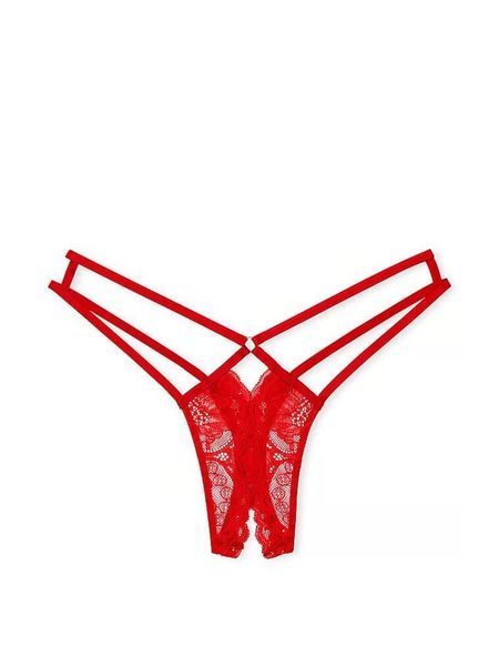 Открытые трусики тонг Victoria's Secret So Obsessed Strappy Thong Panty - XS - Красный оригинал Victoria's Secret купить Украина 333895QD4