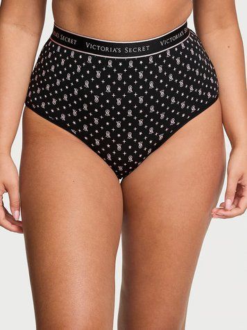 Бавовняні трусики Victoria's Secret Logo Cotton Modern Brief-Чорний-S оригінал Victoria's Secret купити Україна 416610SSJ