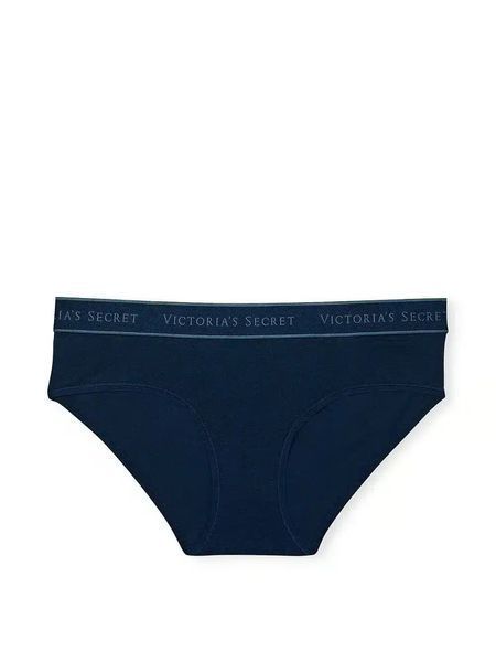 Хлопковые трусики Victoria's Secret Logo Cotton Hiphugger Panty - L - Синий оригинал Victoria's Secret купить Украина 415901QD2