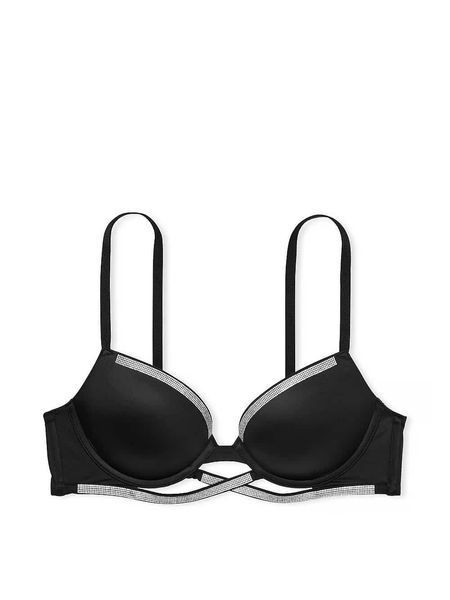 Комплект белья Victoria's Secret Shine Cradle Push-Up Bra - 34D - S - Черный оригинал Victoria's Secret купить Украина 904550QB4
