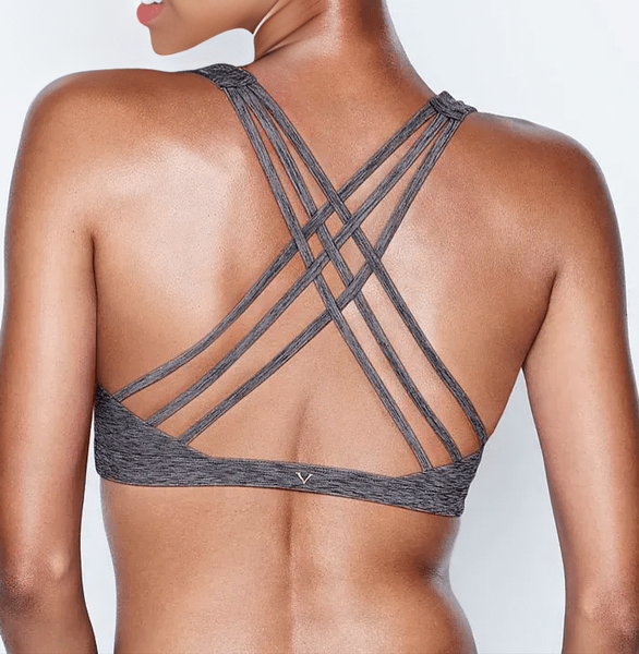 Спортивный топ VICTORIA'S SECRET Strappy Back Light Impact Sports - S - Серый оригинал Victoria's Secret купить Украина 11266
